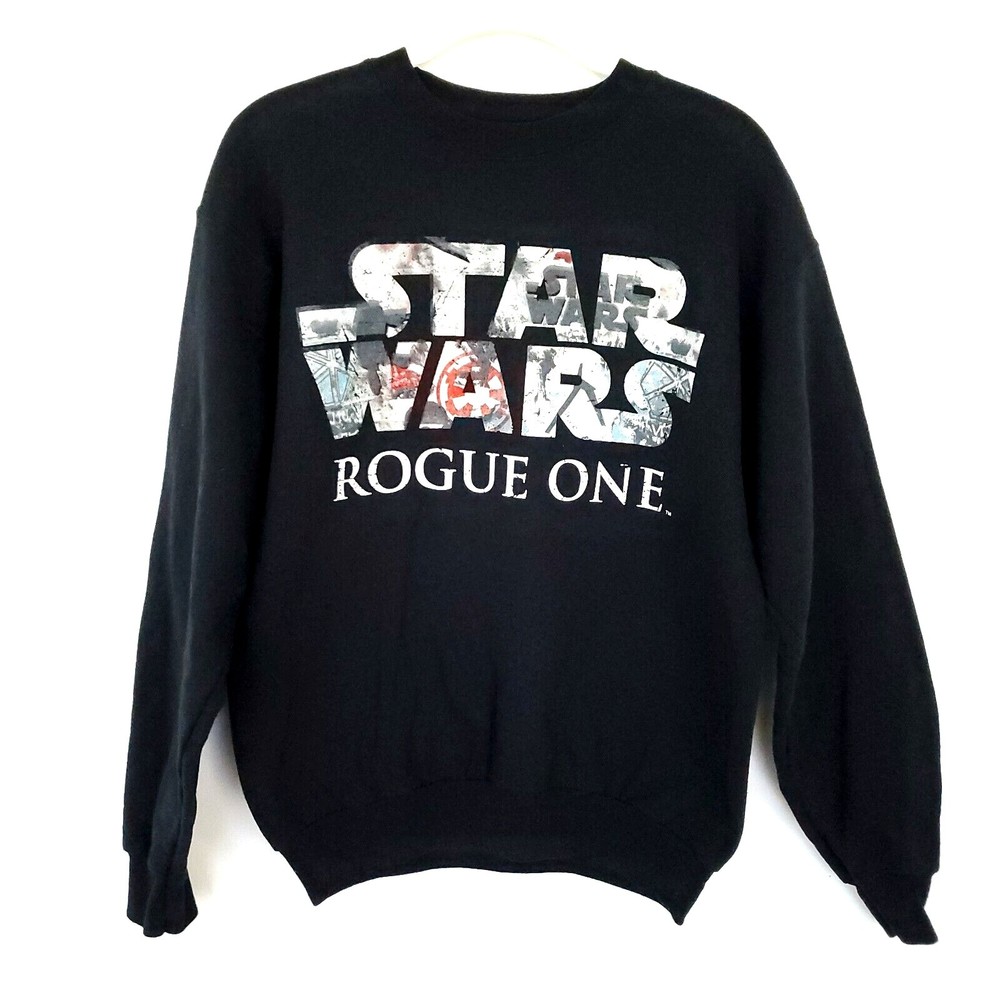 Disney Star Wars Rogue One Sweatshirt Mens Size Small Black Long Sleeve Crewneck